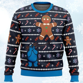 Ugly Cookie! Cookie Monster Ugly Christmas Sweater For Men & Women Christmas Gift Sweater PT393