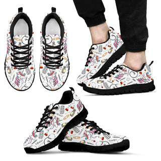 Unicorn Nurse White Pattern Shoes Fashion Sneakers Walking Running Lightweight Casual Shoes For Men And Women