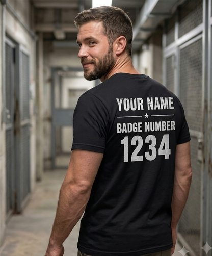Custom Name Correctional Officer Wife Shirt, Sentenced To Life CO Wife Thin Silver Line Tee