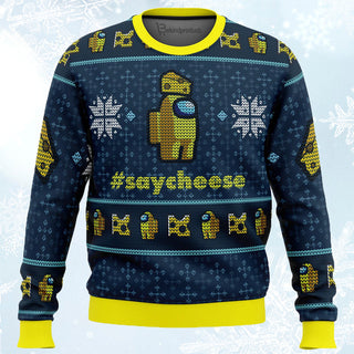 VSay Cheese Among Us Ugly Christmas Sweater For Men & Women Christmas Gift Sweater PT874