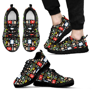 Vector Pattern Nurse Sneakers Walking Running Lightweight Casual Shoes For Men And Women