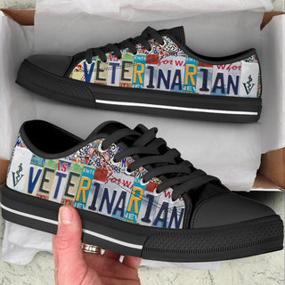 Veterinarian License Plates Low Top Shoes Canvas Sneakers Comfortable Casual Shoes For Men And Women