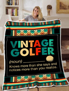 Vintage Golfer Blanket Bed Throws Cozy Lightweight Bed Blanket Soft Suitable For All Season