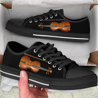 Violin Low Top Music Shoes Canvas Print Fashionable Low Top Casual Shoes Gift For Adults