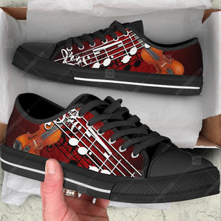 Violin Player Low Top Shoes Music Canvas Shoes - Best Gift For Music Lovers - Print Fashion Shoes