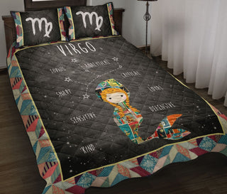 Virgo Zodiac Constellation QBS Quilt Bed Set Bedroom Decoration Twin/Queen/King Size Bedding