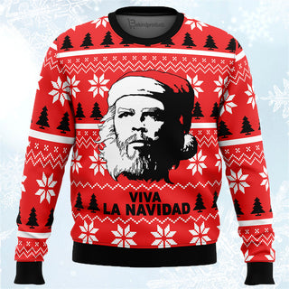 Viva La Navidad Santa Che Guevarra Ugly Christmas Sweater For Men & Women Christmas Gift Sweater PT472