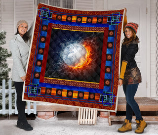 Volleyball Fire Quilt Full Soft Material Print Multiple Size Gift Bedroom Decoration