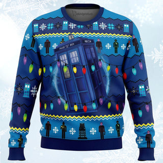 WHO’S Outside Doctor Who Ugly Christmas Sweater For Men & Women Christmas Gift Sweater BH442