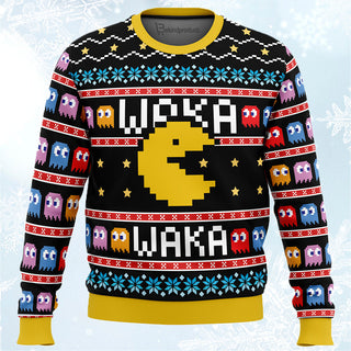 Waka Waka Pac Man Ugly Christmas Sweater For Men & Women Christmas Gift Sweater PT473