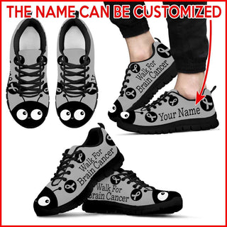 Walk For Brain Cancer Lady Bug Sneaker - Personalized Custom - Best Shoes For Men And Women