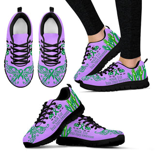 Walk For Brain Injury Shoes Awareness Purple Green Sneaker Walking Shoes - Best Gift For Men And Women