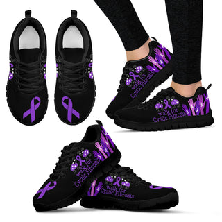 Walk For Cystic Fibrosis Black Sneaker Walking Shoes - Best Gift For Men And Women - Cancer Awareness