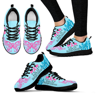 Walk For Multiple Sclerosis Shoes Blue Pink Sneaker Walking Shoes - Best Gift For Men And Women