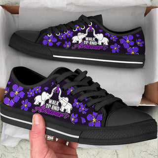 Walk To End Alzheimer's Low Top Shoes Canvas Shoes - Best Gift For Men And Women