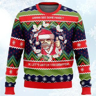 Wanna see some magic_ Bad Santa Ugly Christmas Sweater For Men & Women Christmas Gift Sweater PT858