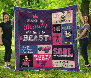 Weightlifting Quilt Full Soft Material Print Multiple Size Gift Bedroom Decoration