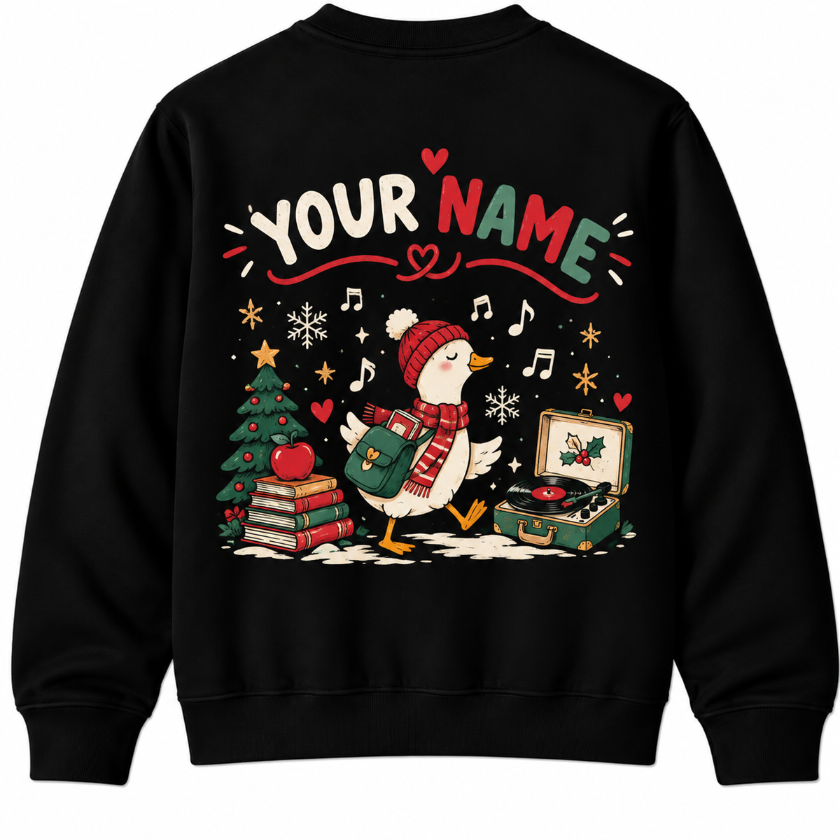Personalized Custom Rockin Around The Classroom Goose Cute Teacher Christmas Sweatshirt
