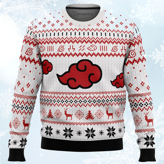 White Akatsuki Christmas Ugly Christmas Sweater For Men & Women Christmas Gift Sweater BH002