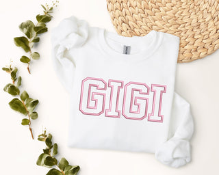 Pink Gigi Embroidered Shirt, Mother's Day Sweatshirt, Mom Sweatshirt