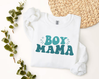 Boy MAMA Embroidered Shirt, Mother's Day Sweatshirt, Mom Sweatshirt