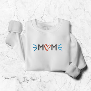 Cute Heart MOM Embroidered Shirt, Mother's Day Sweatshirt, Mom Sweatshirt