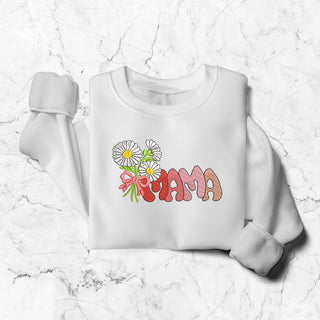 Cute Flower MAMA Embroidered Shirt, Mother's Day Sweatshirt, Mom Sweatshirt