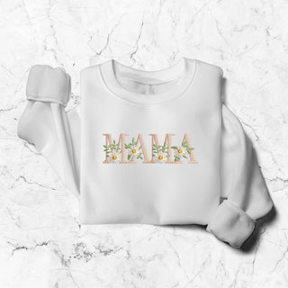 Minimal Flower MAMA Embroidered Shirt, Mother's Day Sweatshirt, Mom Sweatshirt