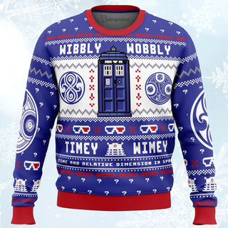 Wibbly Wobbly Doctor Who Ugly Christmas Sweater For Men & Women Christmas Gift Sweater PT237