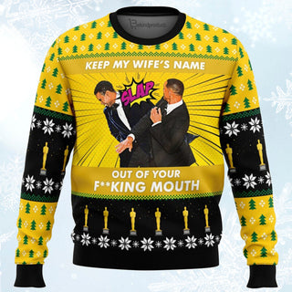 Will Smith Slaps Chris Rock Meme Ugly Christmas Sweater For Men & Women Christmas Gift Sweater BH241