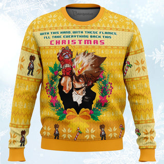 With This Hand, With These Flames Katekyo Hitman Reborn Ugly Christmas Sweater For Men & Women Christmas Gift Sweater PT356