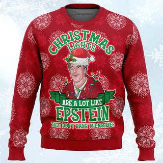 Xmas Lights Are Like Epstein Ugly Christmas Sweater For Men & Women Christmas Gift Sweater BH201