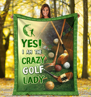 Yes I Am The Crazy Golf Lady Blanket Bed Throws Cozy Lightweight Bed Blanket Soft Suitable For All Season