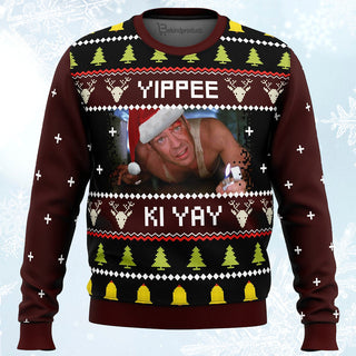 Yippee Ki Yay Ugly Dia Hard Christmas Ugly Christmas Sweater For Men & Women Christmas Gift Sweater PT238