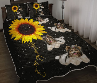 Yorkshire Terrier Dog You Are My Sunshine Quilt Bedding Set Bedspread Bedroom Decoration Twin/Queen/King Size Bedding