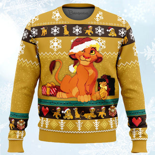 Young Simba Ugly Christmas Sweater For Men & Women Christmas Gift Sweater PT667