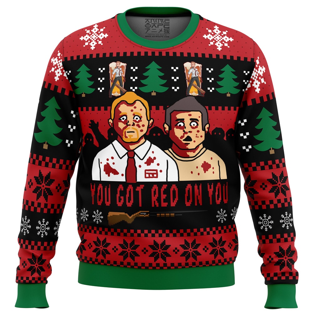 You’ve Got Red On You Shaun of the Dead Ugly Christmas Sweater