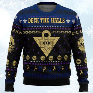 Yugioh Deck the Halls Ugly Christmas Sweater For Men & Women Christmas Gift Sweater BH122