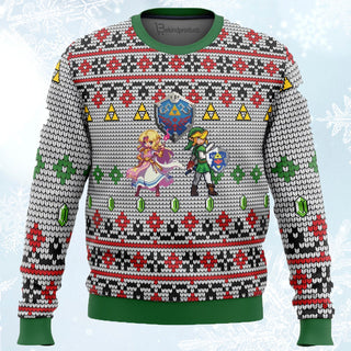 Zelda and Link Ugly Christmas Sweater For Men & Women Christmas Gift Sweater PT591