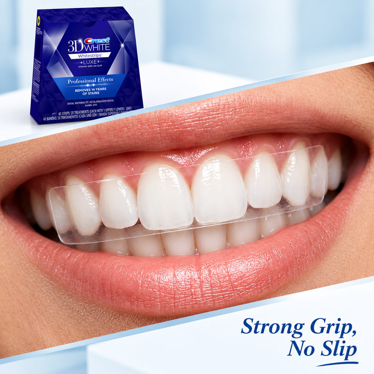 Crest 3D Whitestrips Professional Effects At-Home Teeth Whitening Kit – 40 Strips, 20 Treatments