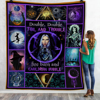 Double Trouble Witch Halloween Fleece Blanket JL175 29O34