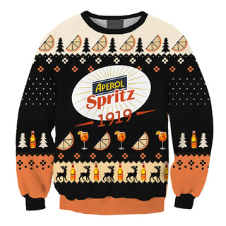 Unisex Aperol Spritz 3D Ugly Christmas Sweater For Men & Women Christmas Gift Sweater BH1092