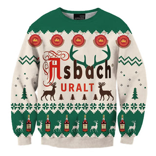 Unisex Asbach Uralt Green 3D Ugly Christmas Sweater For Men & Women Christmas Gift Sweater BH1192