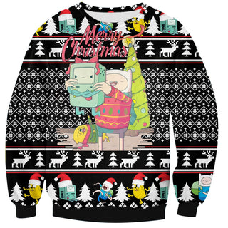 Adventure Time Ugly Christmas Sweater For Men & Women Christmas Gift Sweater US4358