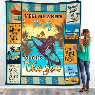 Meet Me Where The Sky Touches The Sea Fleece Blanket JN243 67O57