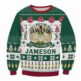 Unisex Jameson Stagger On Beer 3D Ugly Christmas Sweater For Men & Women Christmas Gift Sweater BH1170