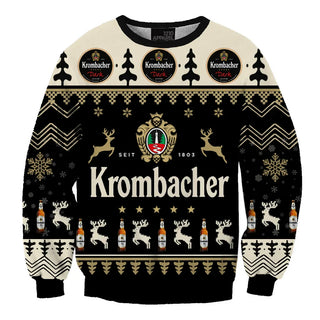 Unisex Krombacher Pils Lager Weizen Germany Beer 3D Ugly Christmas Sweater For Men & Women Christmas Gift Sweater BH1156