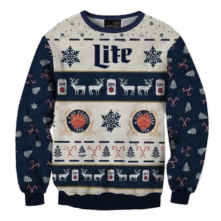 Unisex Miller Lite 3D Ugly Christmas Sweater For Men & Women Christmas Gift Sweater BH1223