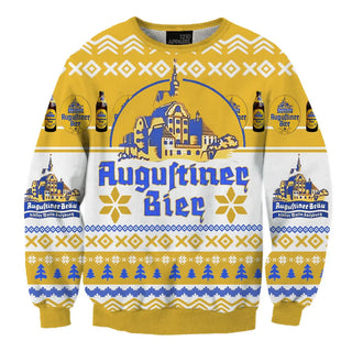 Unisex Augustiner Bräu Kloster Beer 3D Ugly Christmas Sweater For Men & Women Christmas Gift Sweater BH1134