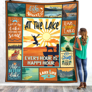 Lake Every Hour Is Happy Hour  Fleece Blanket JN251 30O57